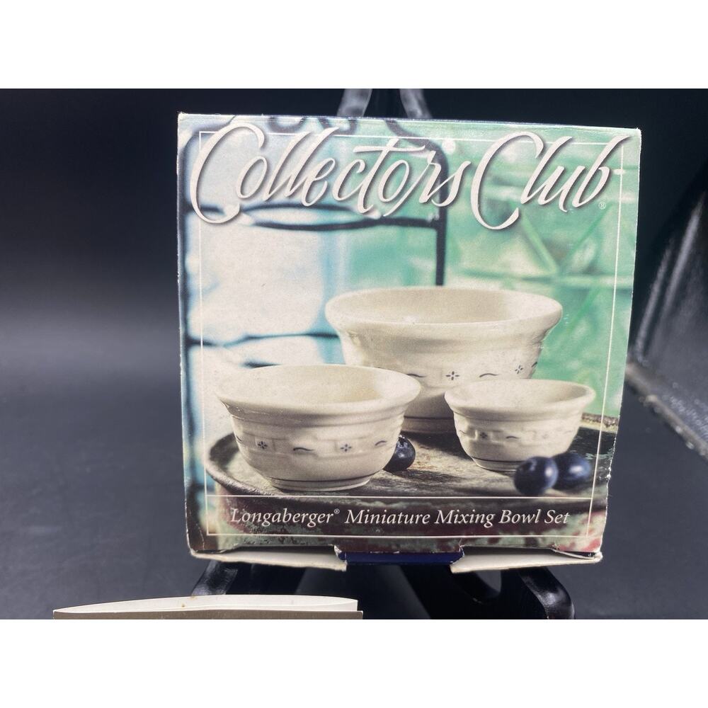 Longaberger Collectors Club Miniature Cabana Stripe Woven Nested Bowl Set NIB￼ - Picture 7 of 16